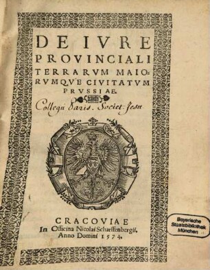 De iure provinciali terrarum maiorumque civitatum Prussiae