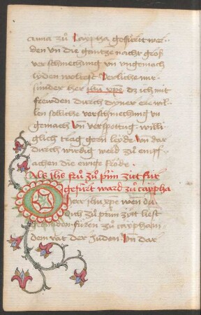 Rankeninitiale O (mit Blüten)