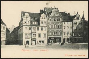 Meißen. Markt - Apotheke - verschiedene Geschäftshäuser