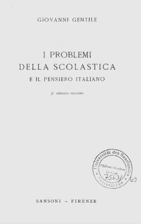 12: I problemi della scolastica e il pensiero italiano