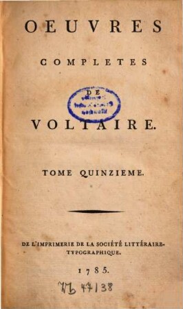 Oeuvres complètes, 15