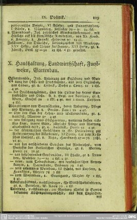 X. Haushaltung, Landwirthschaft, Forstwesen, Gartenbau