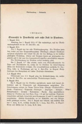 Mobilmachung, Aufmarsch