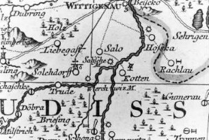 Wittichenau-Kotten. Oberlausitzkarte, Schenk, 1759