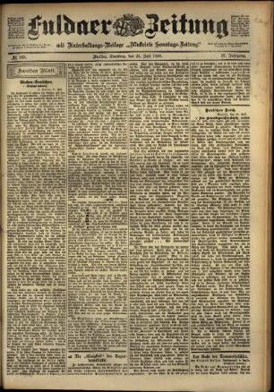 Zweite Ausgabe vom Samstag, den 21. Juli 1900.