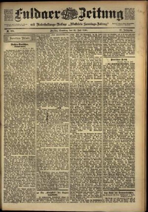 Zweite Ausgabe vom Samstag, den 21. Juli 1900.