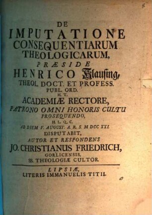 De Imputatione Consequentiarum Theologicarum