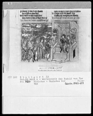 Weltchronik - Bruder Philipp — ---, Folio 256recto-342verso---, Folio 256recto-342versoJesus vor Pilatus, Folio 323verso