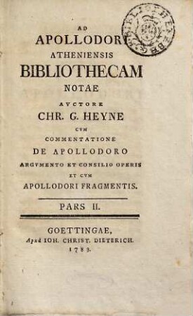 Ad Apollodori Atheniensis Bibliothecam Notae, 2