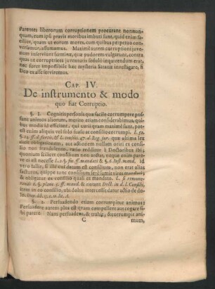 Cap. IV. De instrumento & modo quo fiat Corruptio.