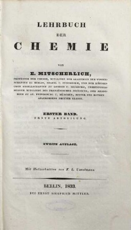 Lehrbuch der Chemie, 1