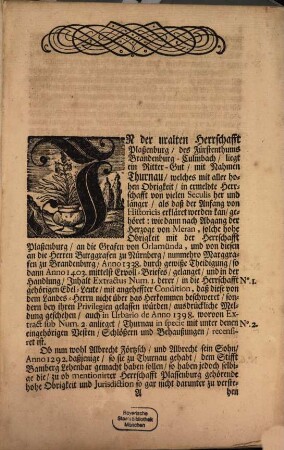 Species facti was es mit dem anno 1715 zu Thurnau verübten Tumult vor Bewandtnus habe