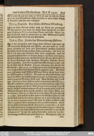Des 15. Cap. Probe der Einwohnung Gottes.