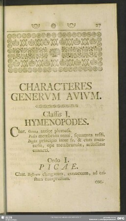 Characteres Generum Avium