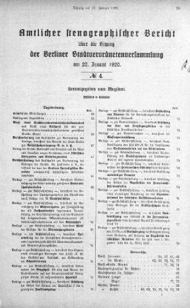 No. 4, 22. Januar 1920