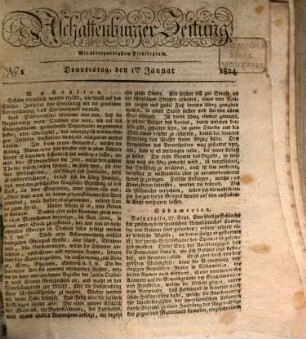 Aschaffenburger Zeitung : amtliches Organ der NSDAP und der Staats- und Gemeindebehörden. 1824