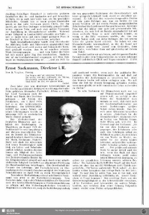 Ernst Sackmann, Direktor i. R.