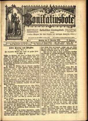 Erste Ausgabe vom Sonntag, den 25. November 1900.