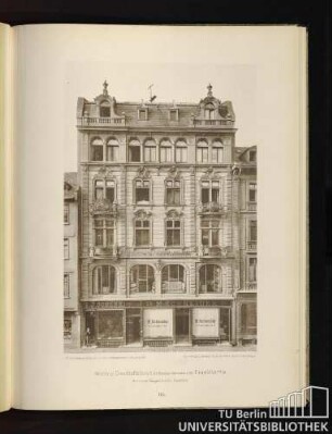 86. Wohn- und Geschäftshaus, Gr. Bockenheimerstr. 25, Frankfurt a/M. Architekt: Eugen Greifs daselbst.