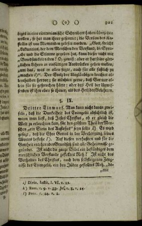 §. IX. Dritter Einwurf. - §. XVIII. [ Gewißheit der Epochen: die ersten Ketzer sind Zeugen]