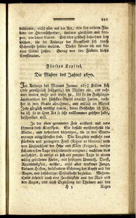 Fünftes Kapitel. Die Masern des Jahres 1670.