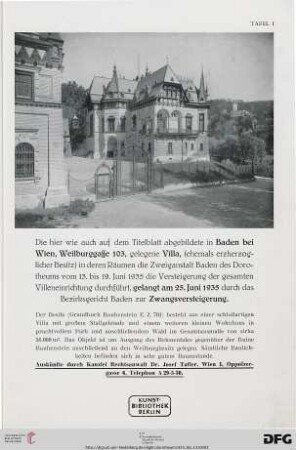 Tafel I-VIII
