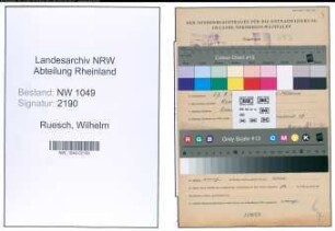 Entnazifizierung Wilhelm Ruesch , geb. 27.09.1908 (Arbeiter)