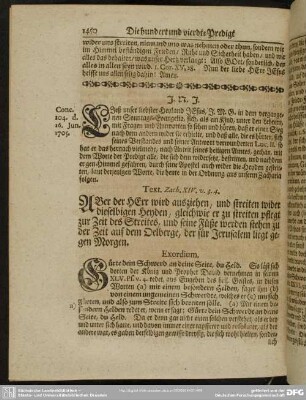 Die hundert und vierdte Predigt aus Zach. XIV. v. 3. 4.