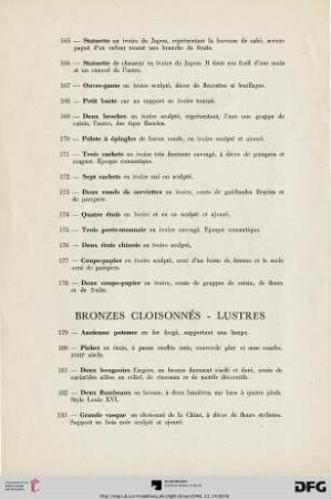 Bronzes cloisonnés - Lustres (Nr. 179-195)