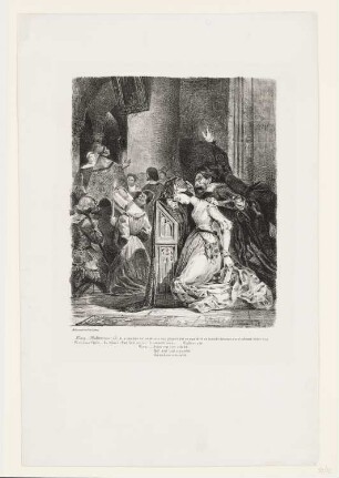 Gretchen in der Kirche, aus: "Faust, Illustrationen zur Tragödie"