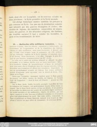 III. — Antioche ville militaire romaine,