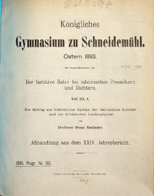 Jahresbericht : Ostern .... 1892/93