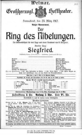 Der Ring des Nibelungen. Zweiter Tag: Siegfried
