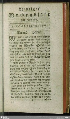 82. Stück den 19. Julii 1773