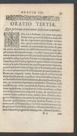 Oratio Tertia.