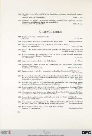 Glasscheiben (Nr. 233-249)