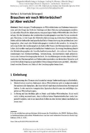 Brauchen wir noch Wörterbücher? Ja! Aber welche?