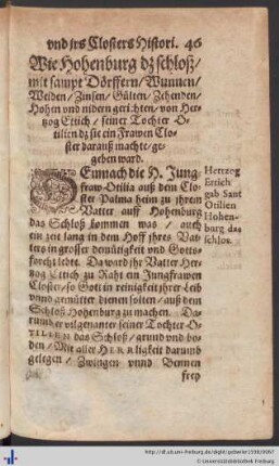 Wie Hohenburg das Schloß...