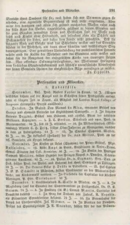 191-192 Personalien und Miscellen