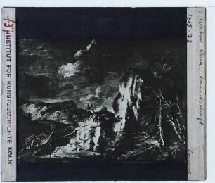 Rosa (Salvator), Felsenlandschaft mit Jäger (Paris Louvre 586)