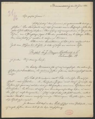 Brief an B. Schott's Söhne : 22.06.1916