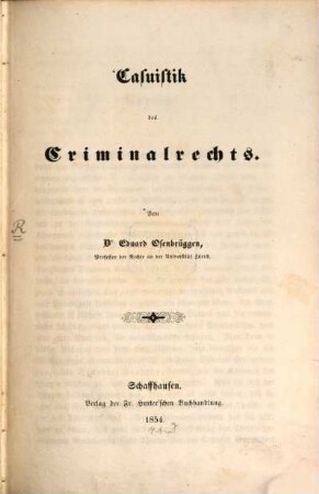 Casuistik des Criminalrechts