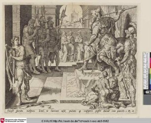 [Saul Casting a Javelin at David; Saul wirft einen Speer nach David]