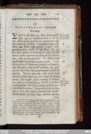 IX. Xenophontis Apologia Socratis.