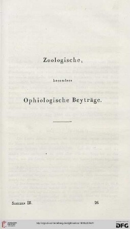 Zoologische, besonders Ophiologische Beyträge