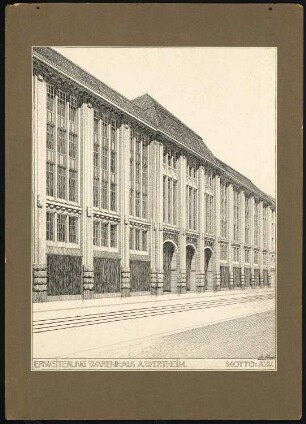 Warenhaus Wertheim, Leipziger Straße, Berlin 4. Bauabschnitt, Wettbewerb: Fassade