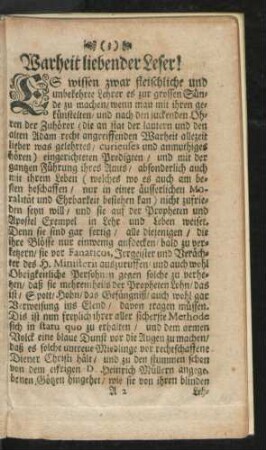 Wahrheit liebender Leser!