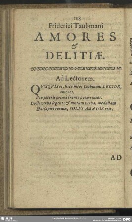 Friderici Taubmani Amores & Delitiae