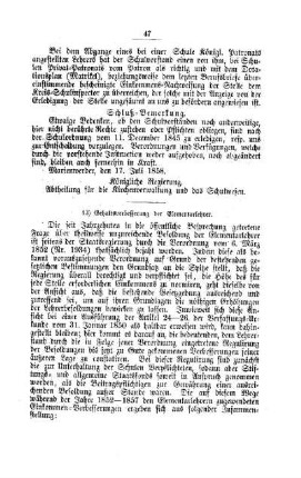 Gehaltsverbesserung der Elementarlehrer : [IV. Elementarschulwesen]