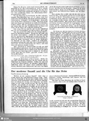 Der moderne Baustil und die Uhr für das Heim